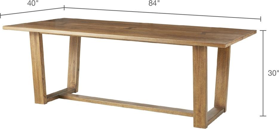 Olliix.com Dining Tables - Ashby Transitional Dining Table 84"W x 40"D x 30"H Chestnut