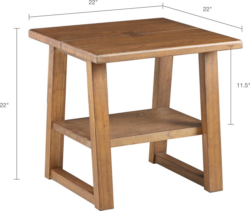 Olliix.com Side & End Tables - Ashby Transitional Side Table 22"W x 22"D x 22"H Chestnut