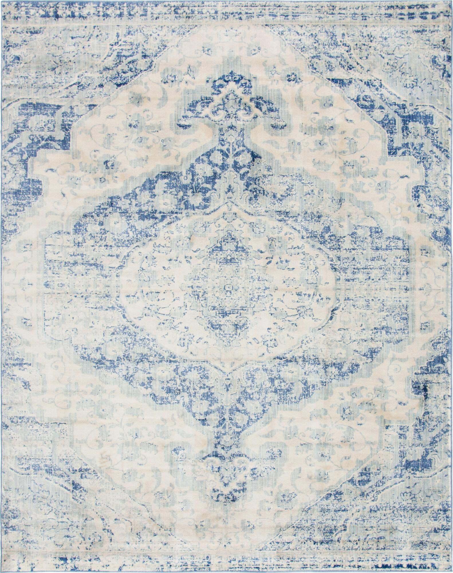 Unique Loom Indoor Rugs - Asheville 8' x 10' Rectangle Rug Blue