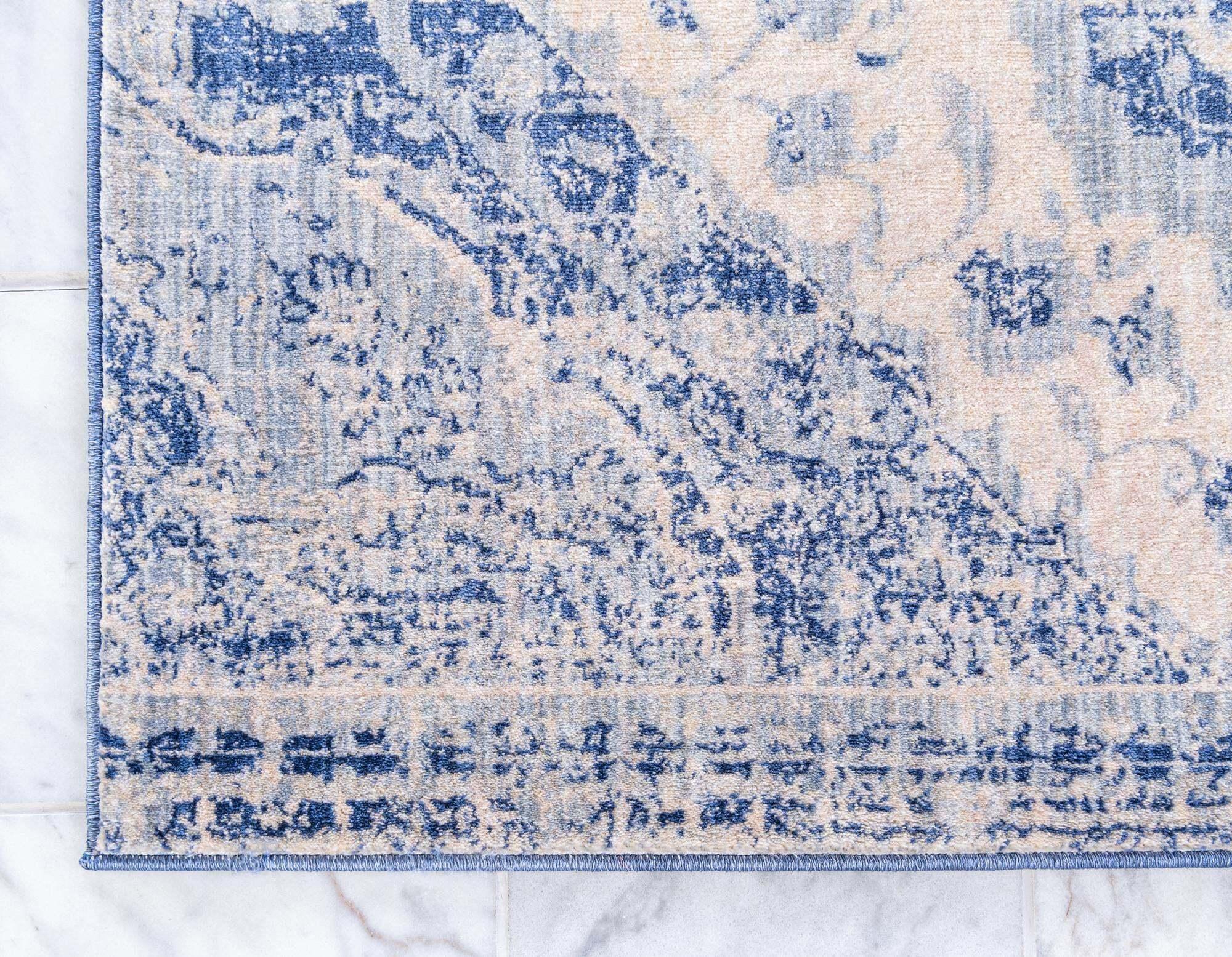 Unique Loom Indoor Rugs - Asheville 8' x 10' Rectangle Rug Blue