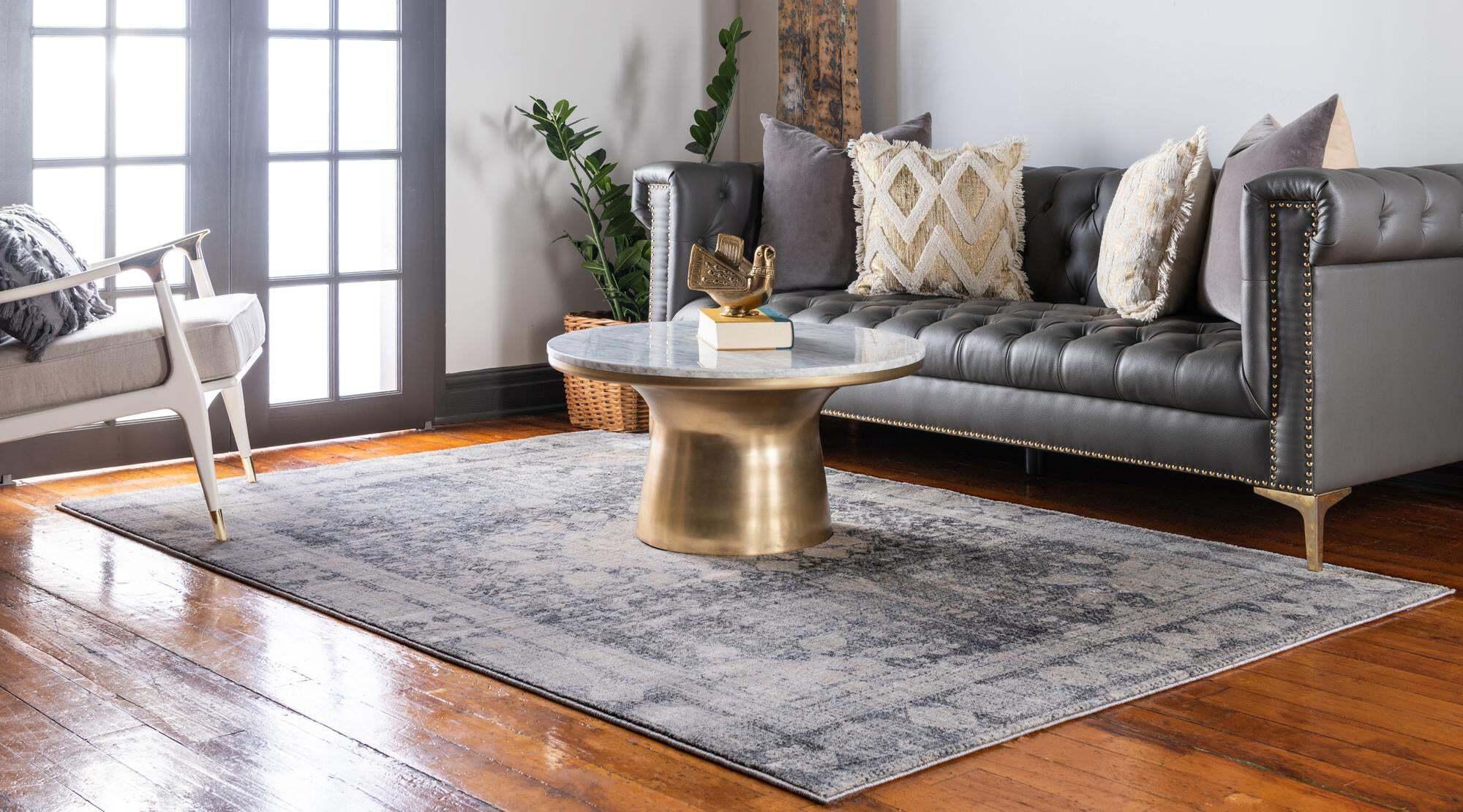 Unique Loom Indoor Rugs - Asheville 8' x 10' Rectangle Rug Gray