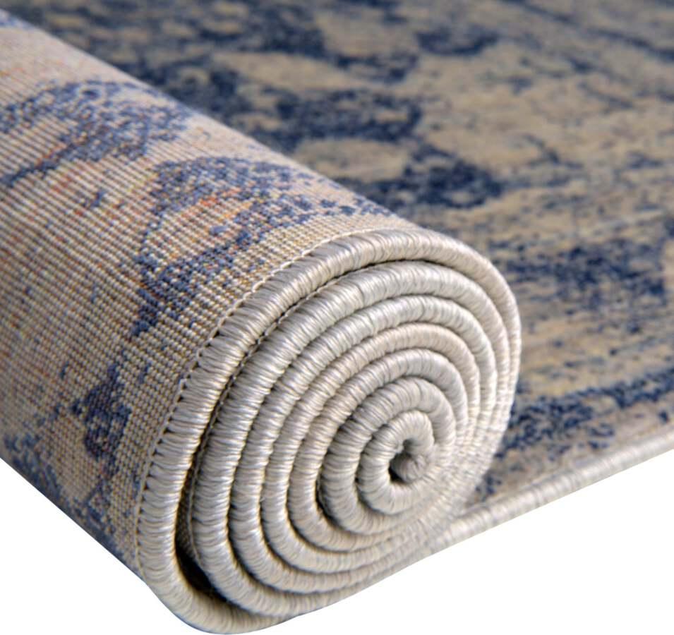 Unique Loom Indoor Rugs - Asheville Farmhouse 9x12 Rectangular Rug Navy Blue