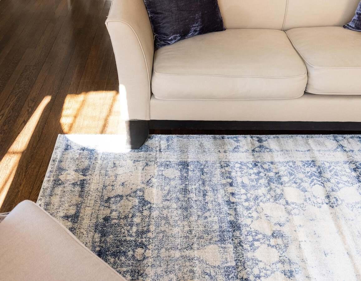 Unique Loom Indoor Rugs - Asheville Farmhouse 9x12 Rectangular Rug Navy Blue