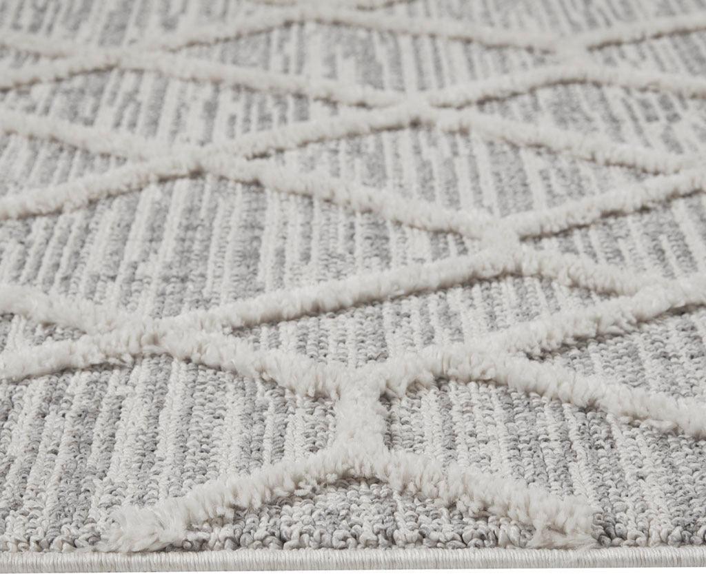 Olliix.com Indoor Rugs - Ashley 5x7 Area Rug Gray & Cream