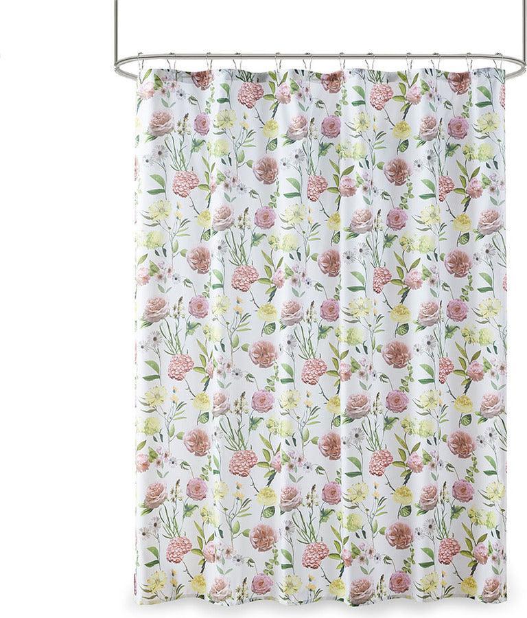 Olliix.com Shower Curtains - Ashley Floral Print Shower Curtain Blush