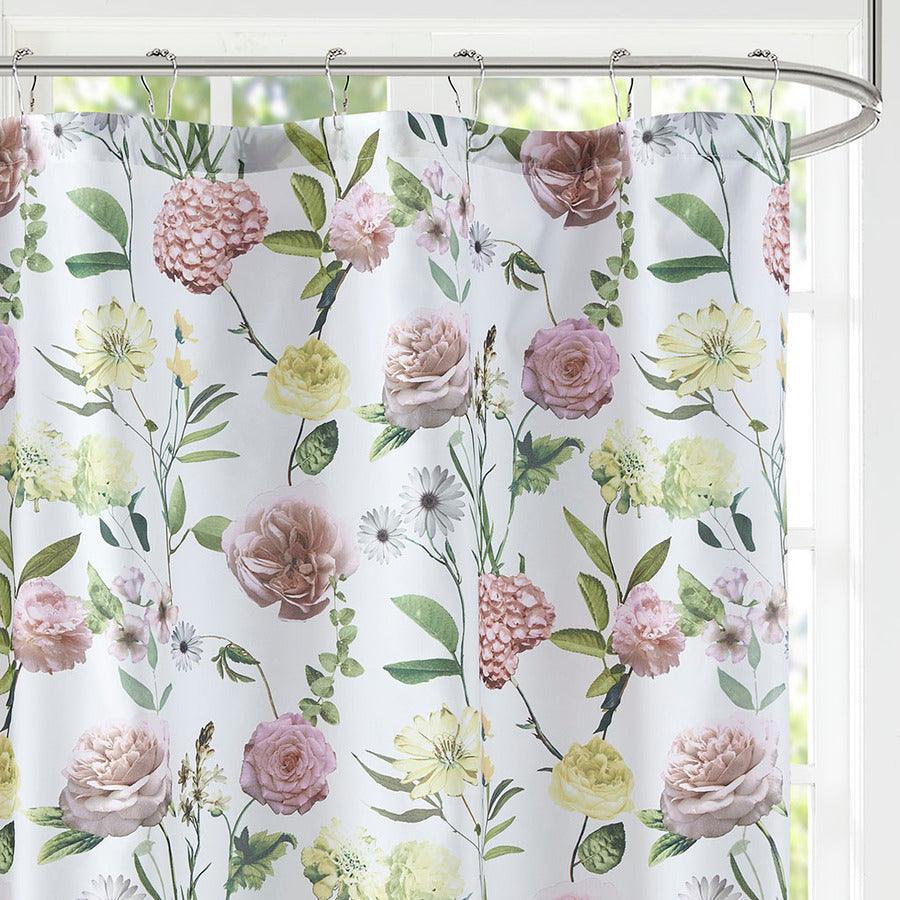 Olliix.com Shower Curtains - Ashley Floral Print Shower Curtain Blush