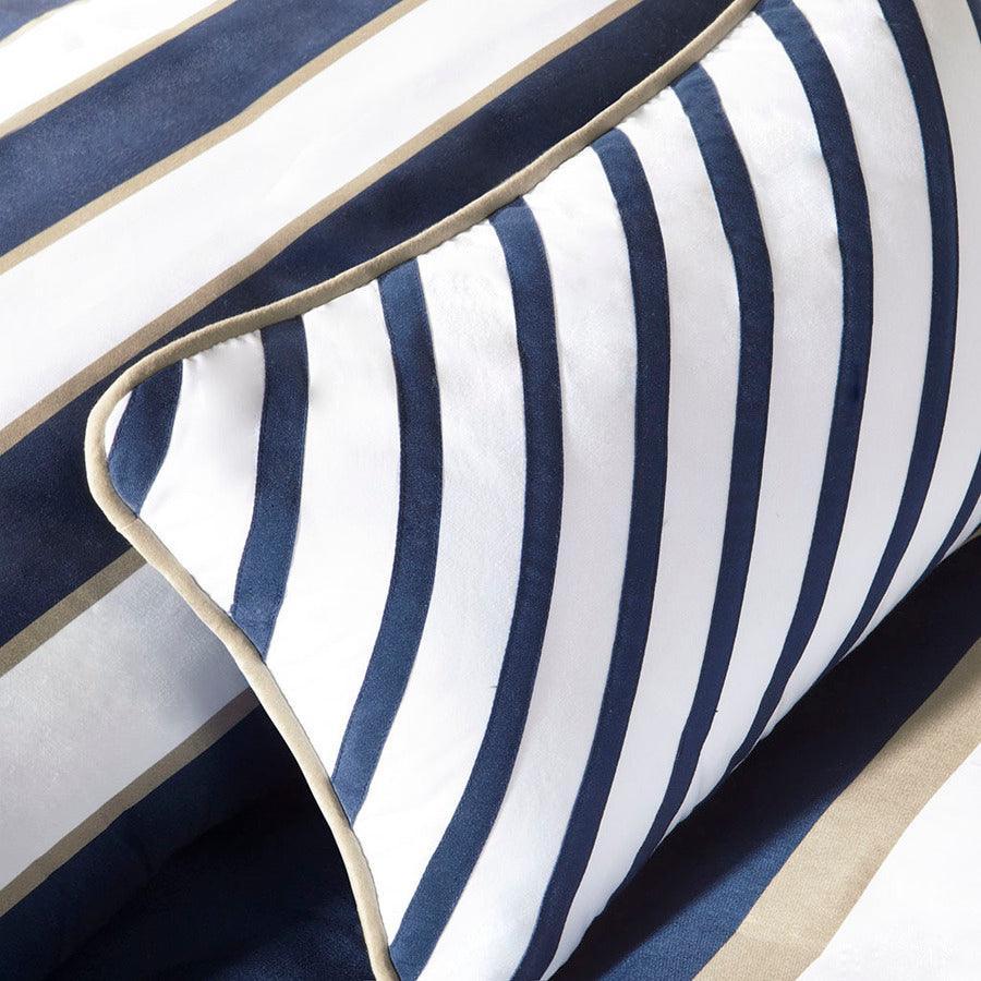 Olliix.com Comforters & Blankets - Ashton 26 " W Comforter Set Navy Full/Queen