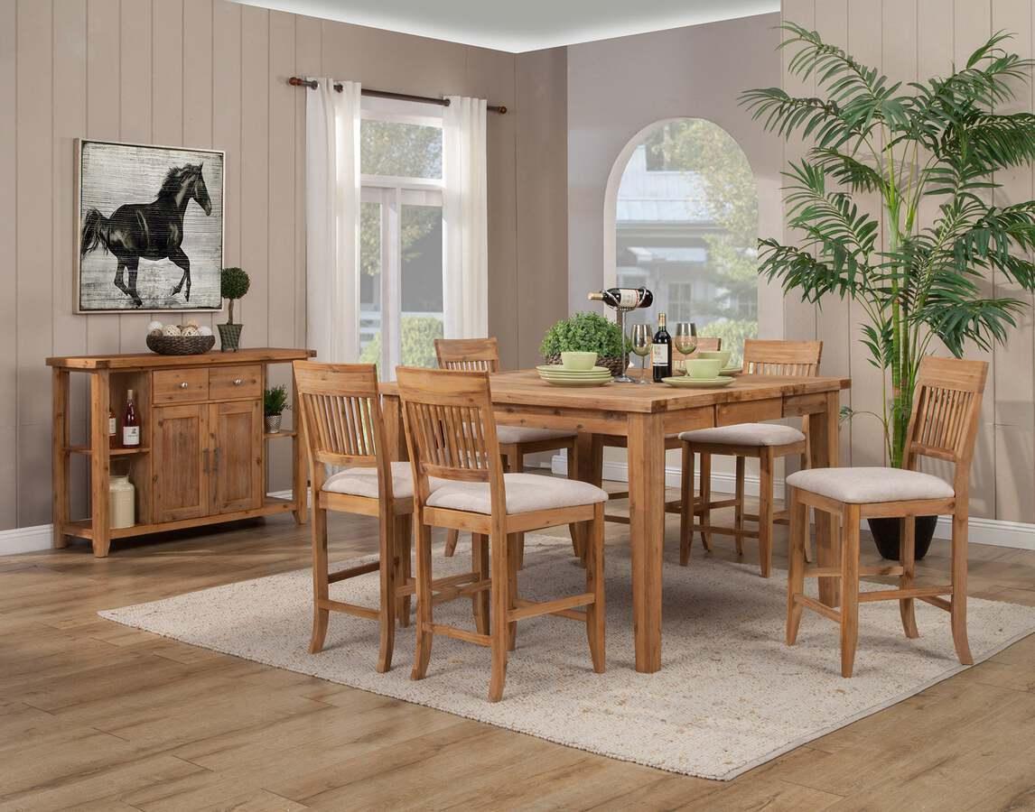 Alpine Furniture Bar Tables - Aspen Extension Pub Table w/Butterfly Leaf Antique Natural