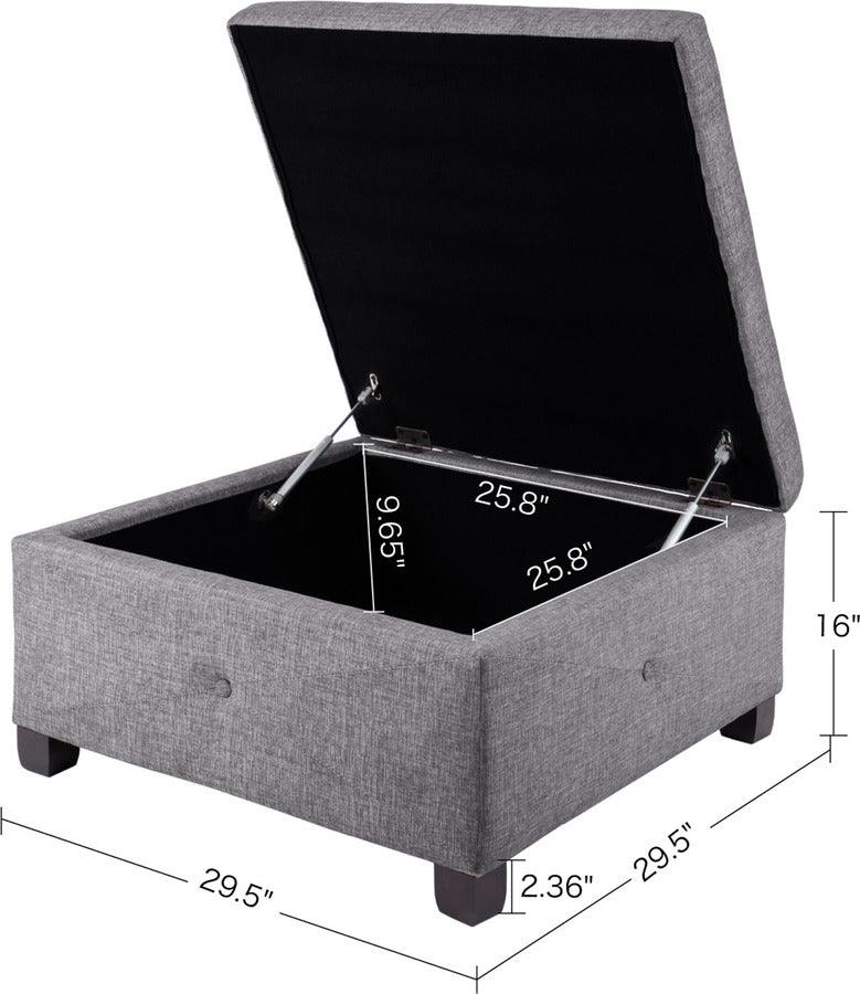 Olliix.com Ottomans & Stools - Aspen Ottoman Charcoal