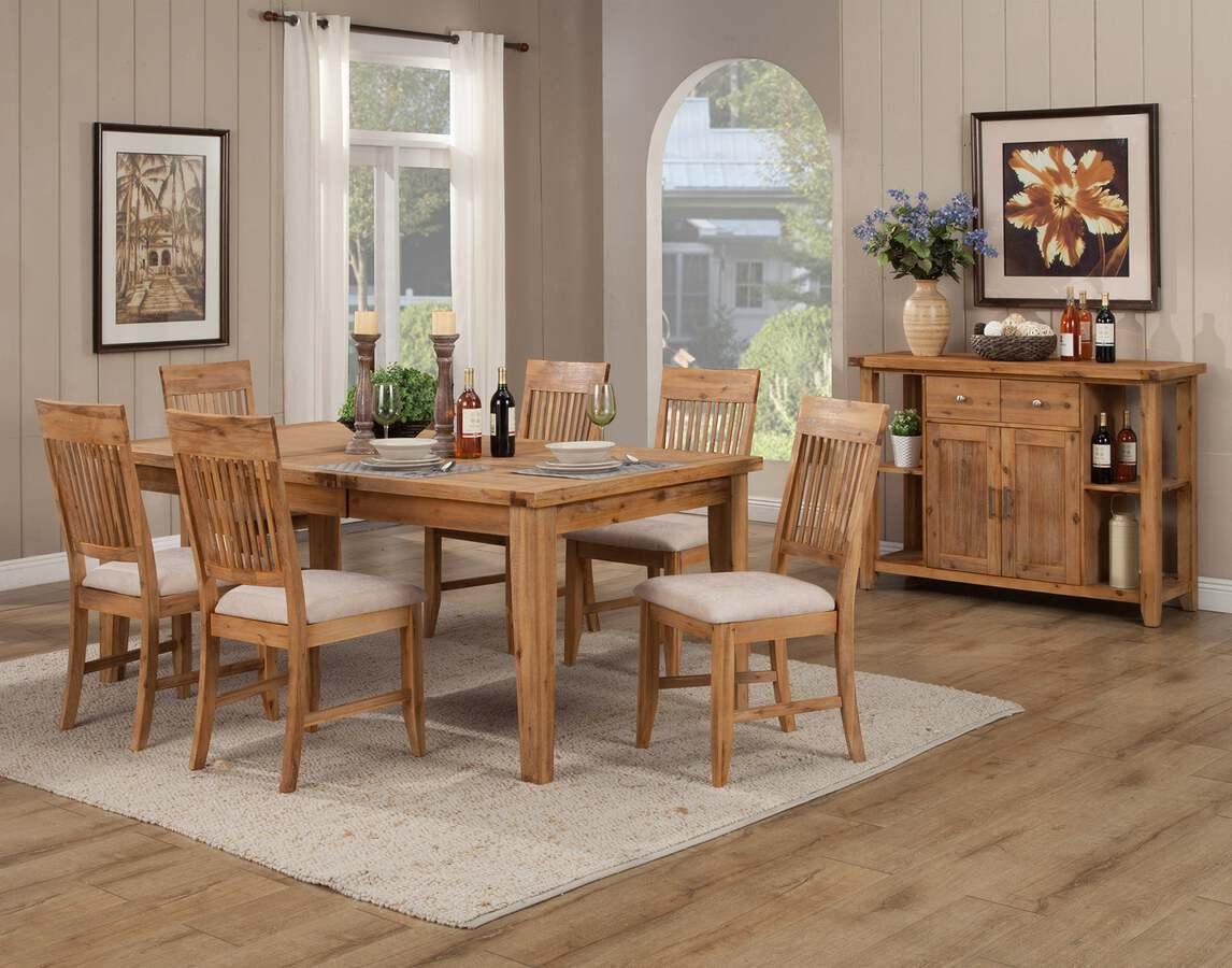 Alpine Furniture Dining Chairs - Aspen Set of 2 Side Chair, Antique Natural