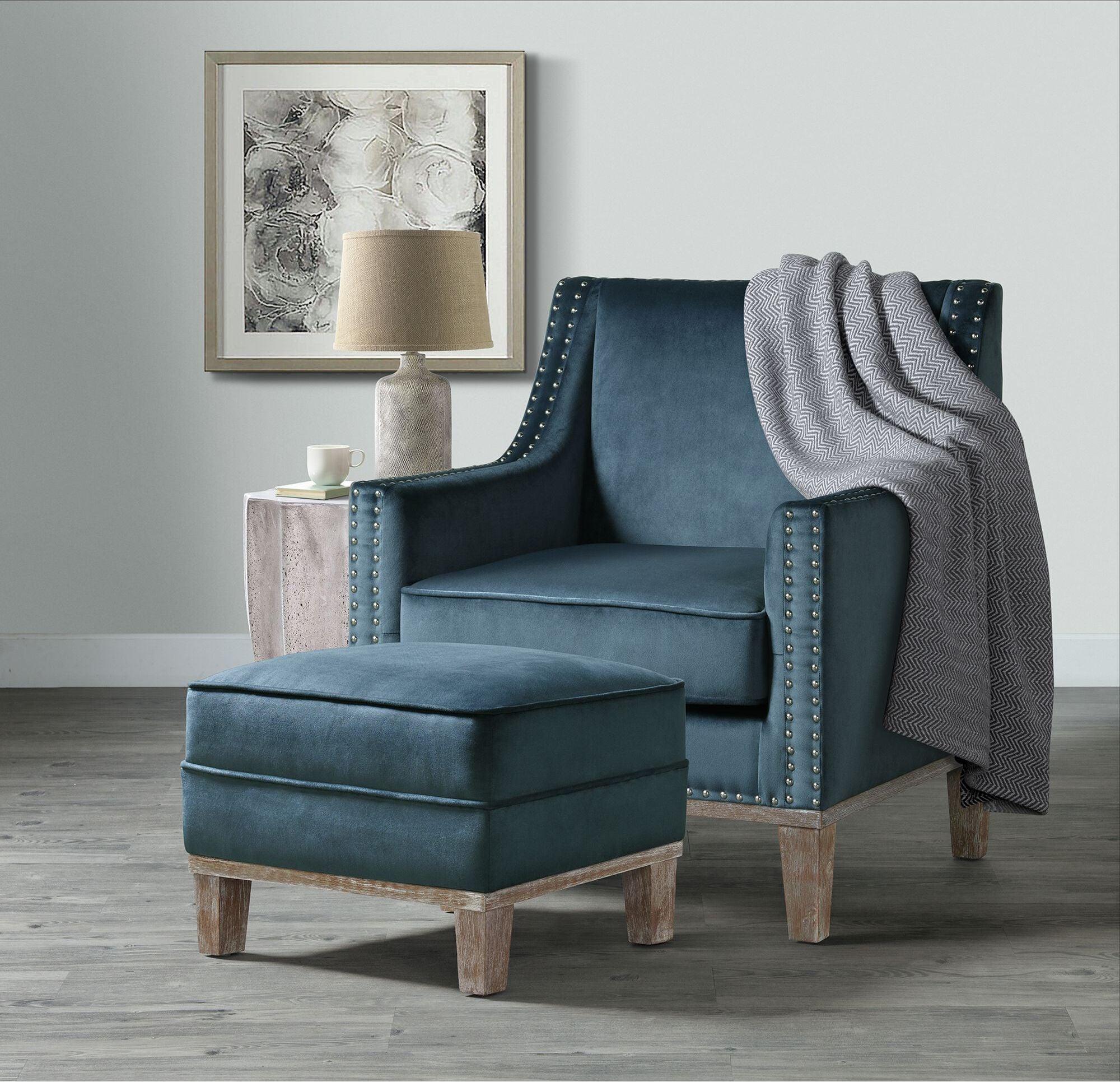 Elements Ottomans & Stools - Aster Ottoman Navy