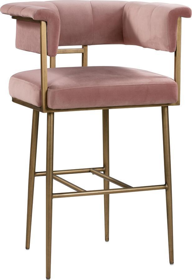 Tov Furniture Barstools - Astrid Blush Velvet Bar Stool