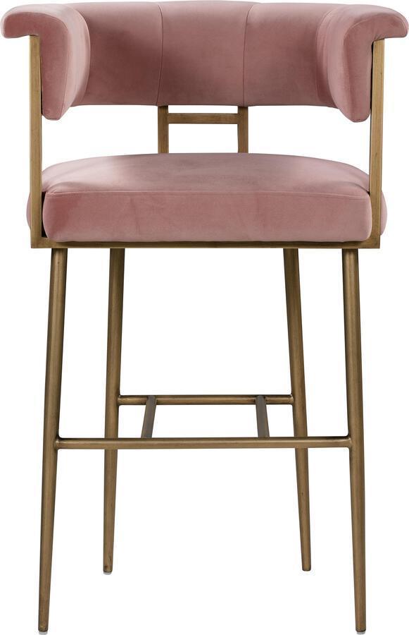 Tov Furniture Barstools - Astrid Blush Velvet Bar Stool