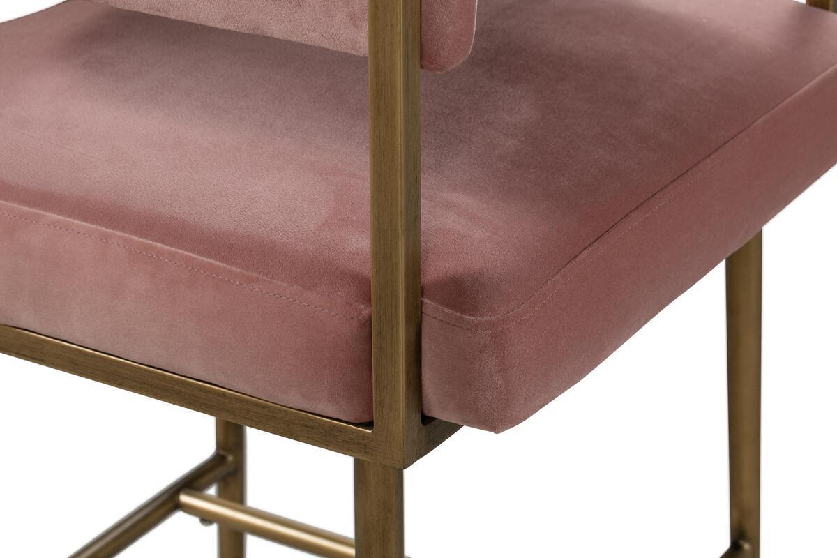 Tov Furniture Barstools - Astrid Blush Velvet Bar Stool