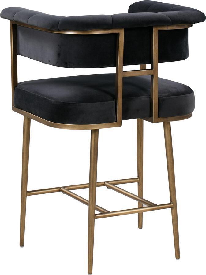 Tov Furniture Barstools - Astrid Grey Velvet Counter Stool