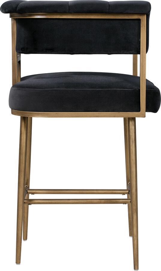 Tov Furniture Barstools - Astrid Grey Velvet Counter Stool