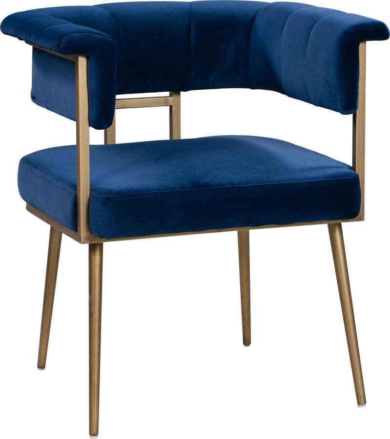 Tov Furniture Accent Chairs - Astrid Navy Velvet Chair