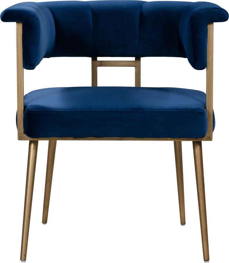 Tov Furniture Accent Chairs - Astrid Navy Velvet Chair