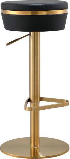 Tov Furniture Barstools - Astro Black and Gold Adjustable Stool