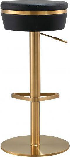 Tov Furniture Barstools - Astro Black and Gold Adjustable Stool
