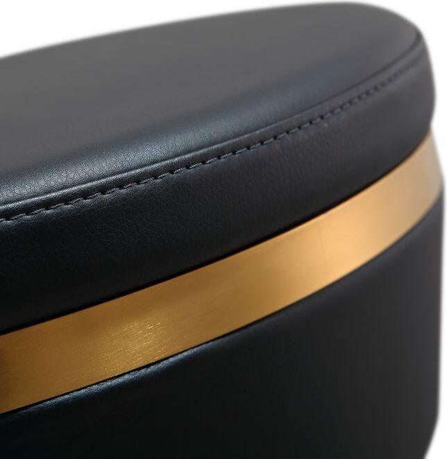 Tov Furniture Barstools - Astro Black and Gold Adjustable Stool