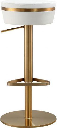 Tov Furniture Barstools - Astro White and Gold Adjustable Stool