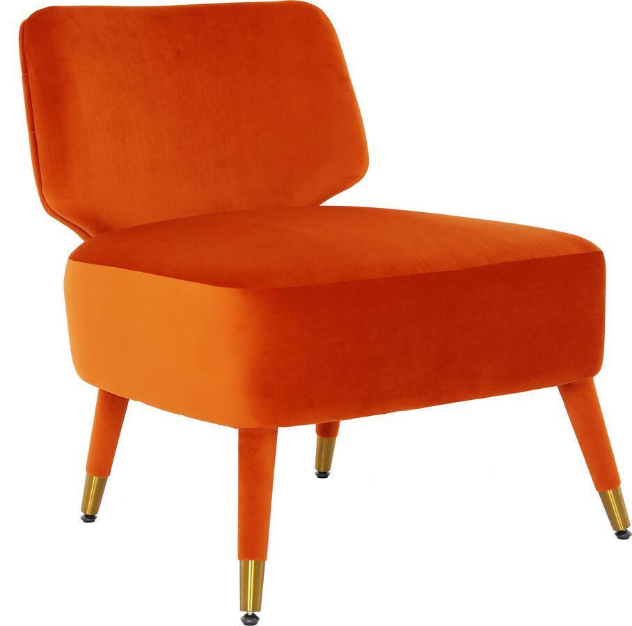 Tov Furniture Accent Chairs - Athena Autumn Orange Velvet Accent Chair