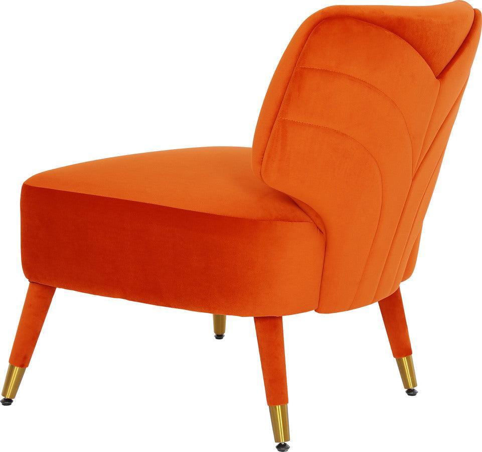 Tov Furniture Accent Chairs - Athena Autumn Orange Velvet Accent Chair