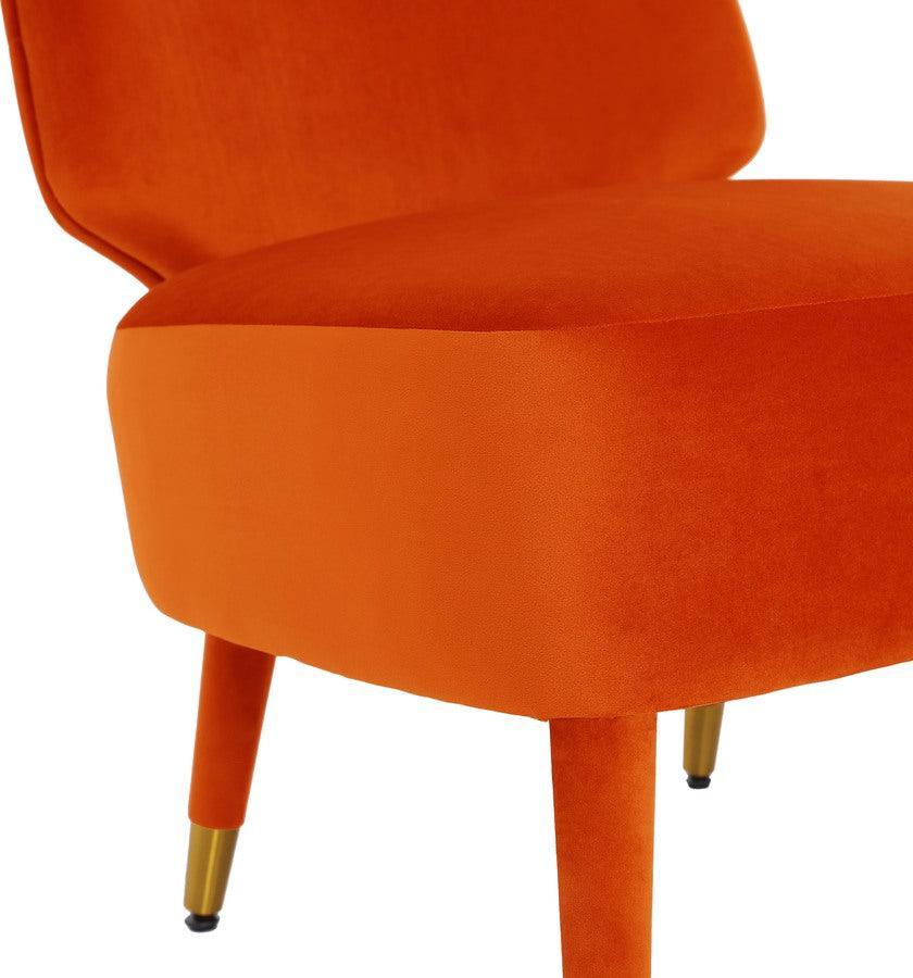 Tov Furniture Accent Chairs - Athena Autumn Orange Velvet Accent Chair