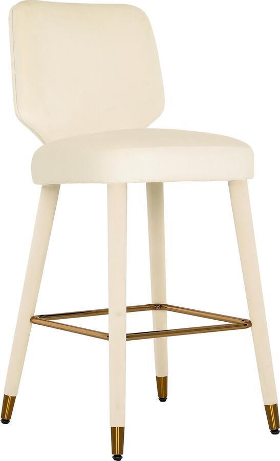 Tov Furniture Barstools - Athena Cream Velvet Counter Stool