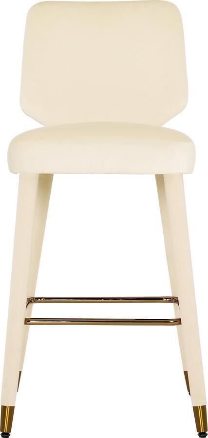 Tov Furniture Barstools - Athena Cream Velvet Counter Stool