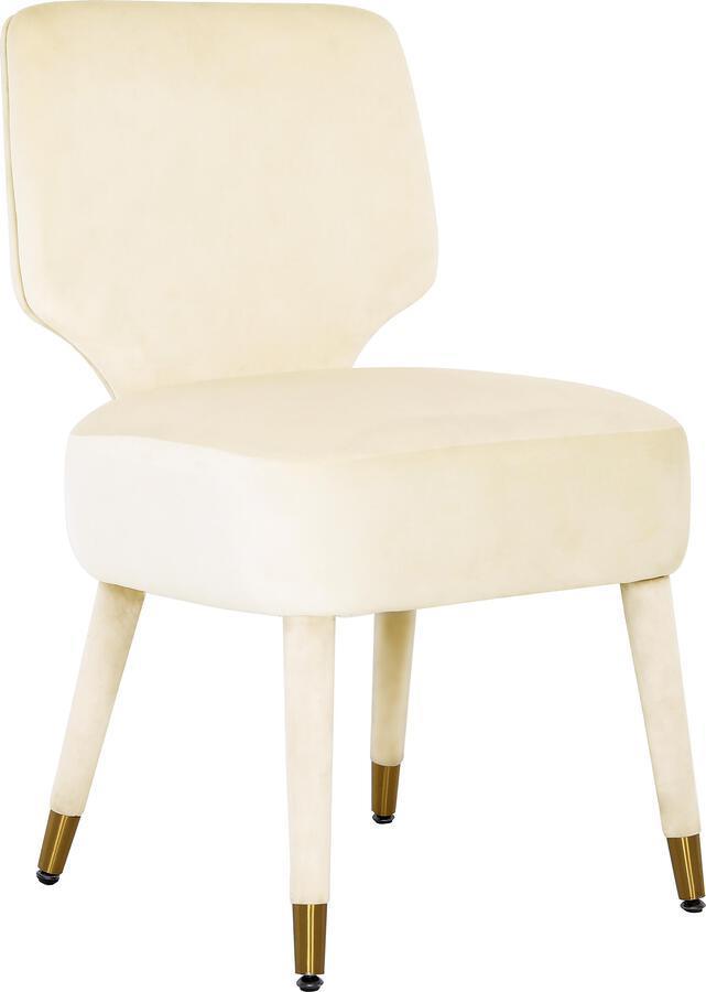 Tov Furniture Dining Chairs - Athena Cream Velvet Dining Chair
