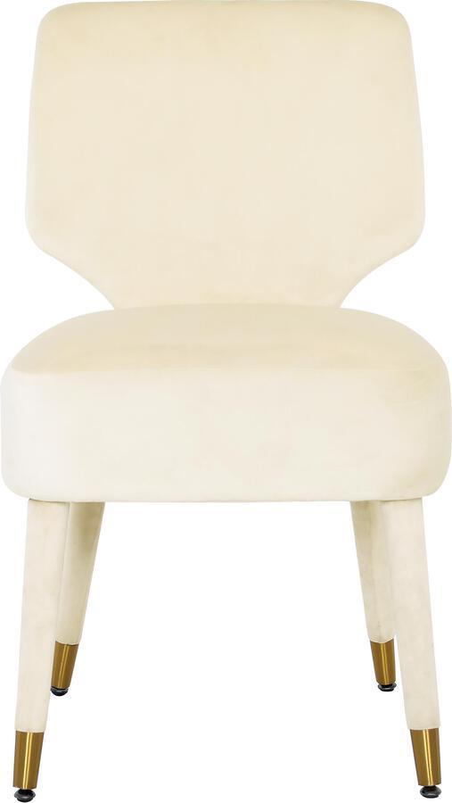 Tov Furniture Dining Chairs - Athena Cream Velvet Dining Chair