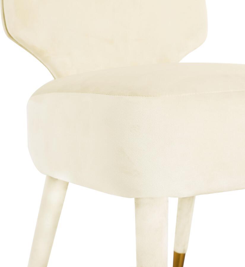 Tov Furniture Dining Chairs - Athena Cream Velvet Dining Chair
