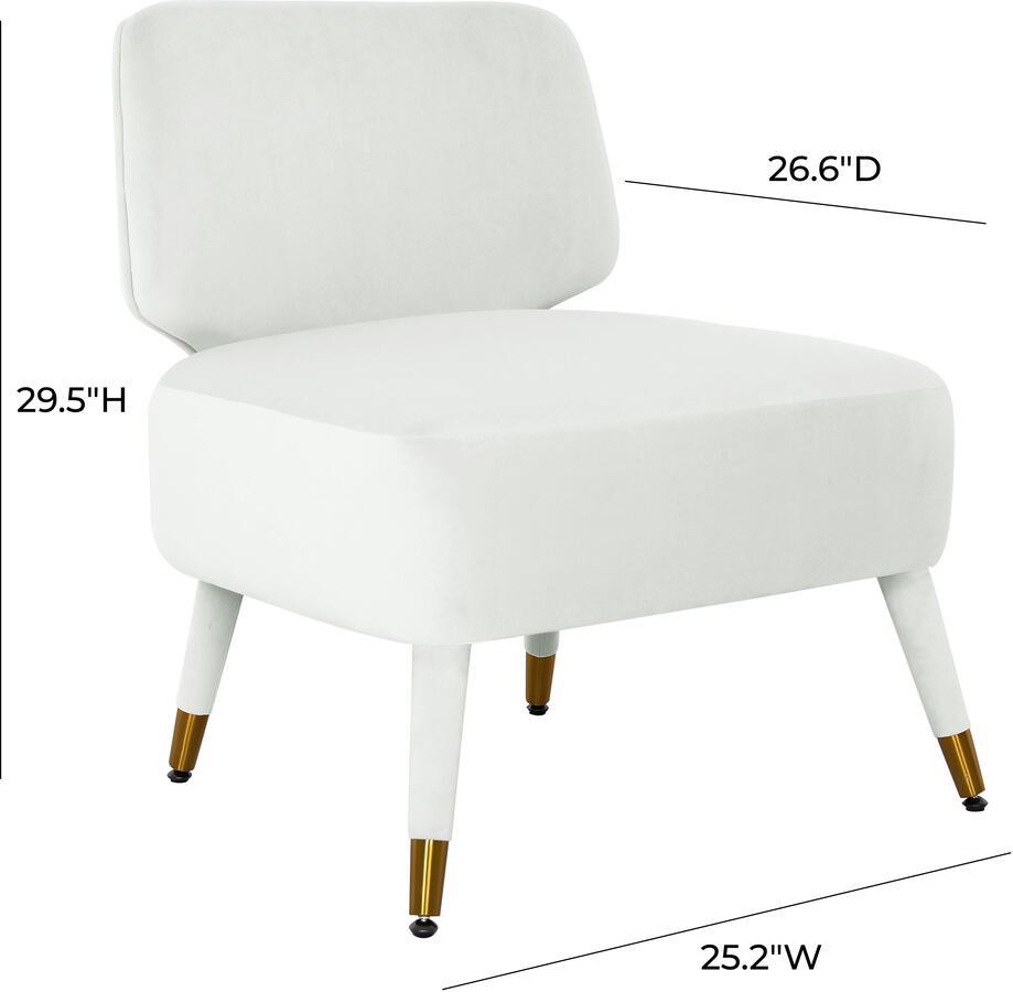 Tov Furniture Accent Chairs - Athena Light Grey Velvet Accent Chair