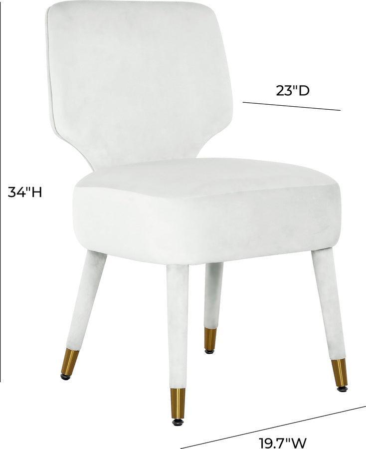 Tov Furniture Dining Chairs - Athena Light Grey Velvet Dining Chair