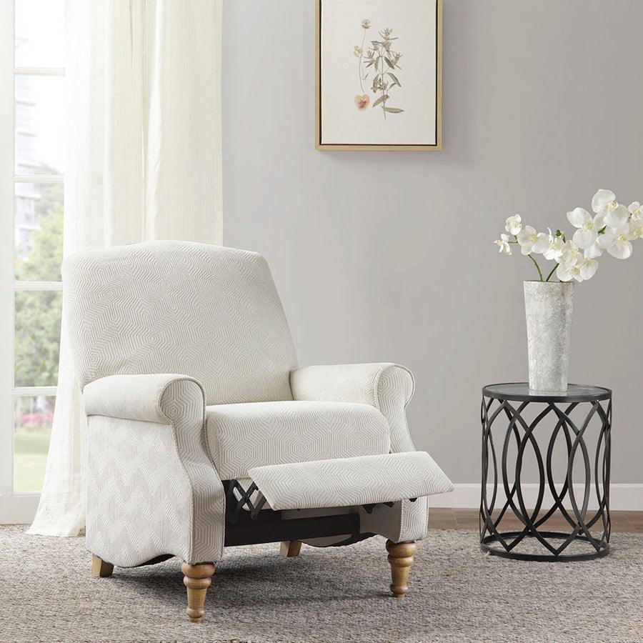 Olliix.com Accent Chairs - Athena Push Back Recliner Ivory