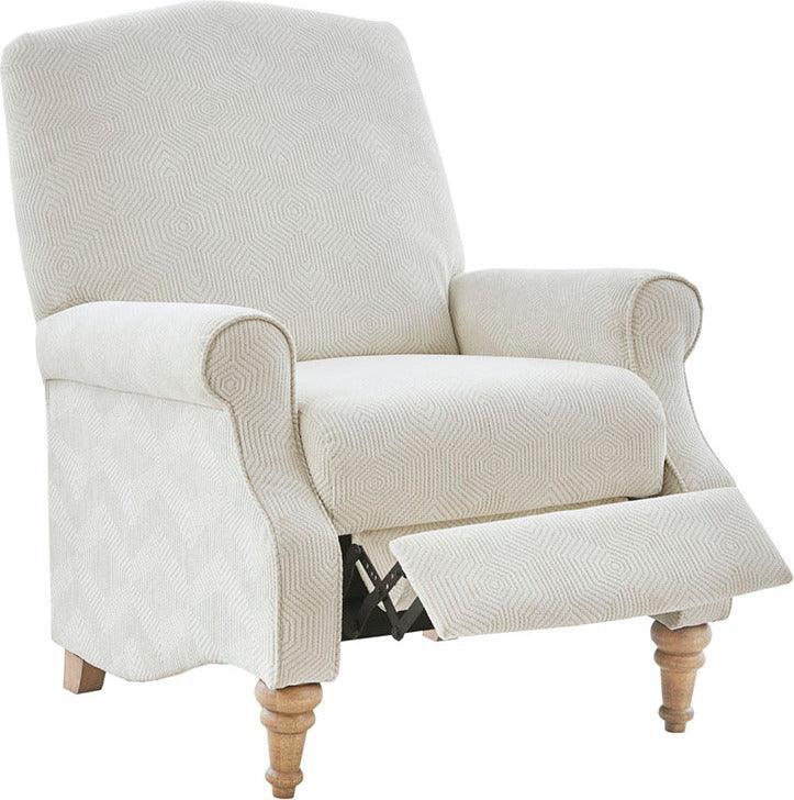 Olliix.com Accent Chairs - Athena Push Back Recliner Ivory