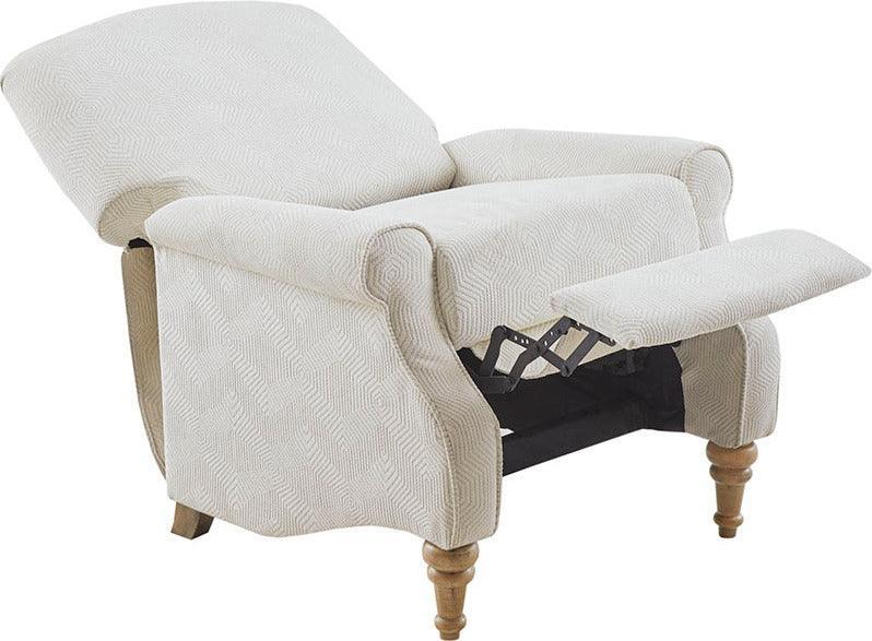 Olliix.com Accent Chairs - Athena Push Back Recliner Ivory