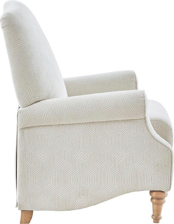 Olliix.com Accent Chairs - Athena Push Back Recliner Ivory