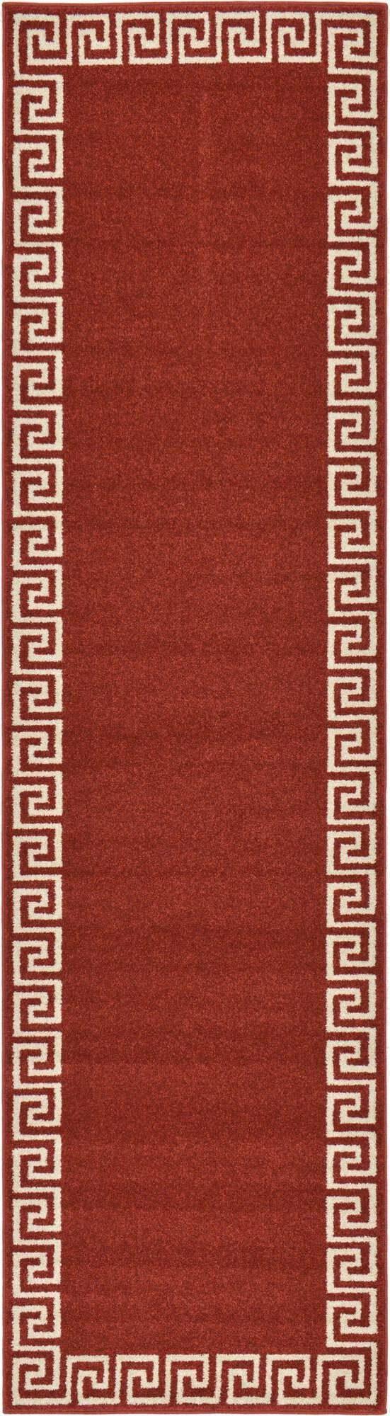 Unique Loom Indoor Rugs - Athens 2' 7 x 10' Runner Rug Burgundy
