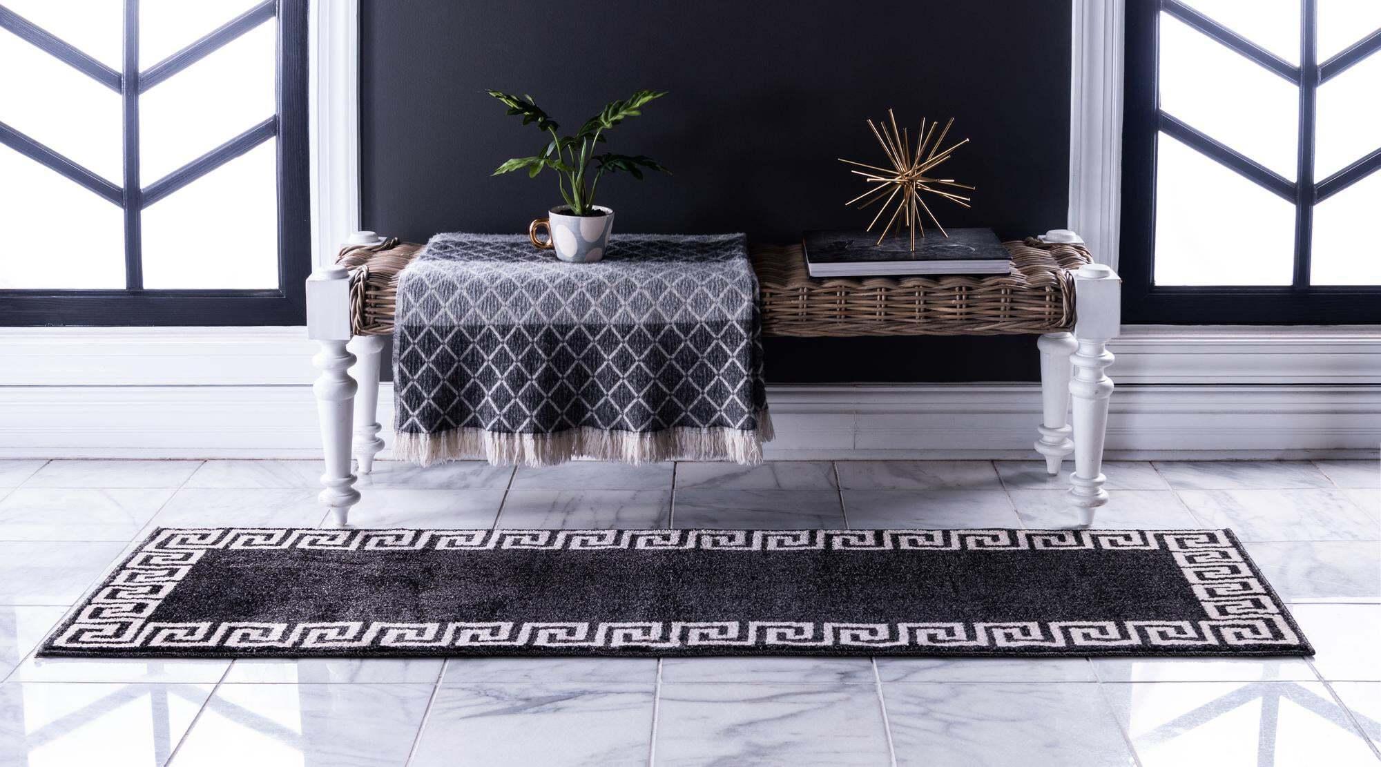 Unique Loom Indoor Rugs - Athens 2' 7 x 10' Runner Rug Charcoal