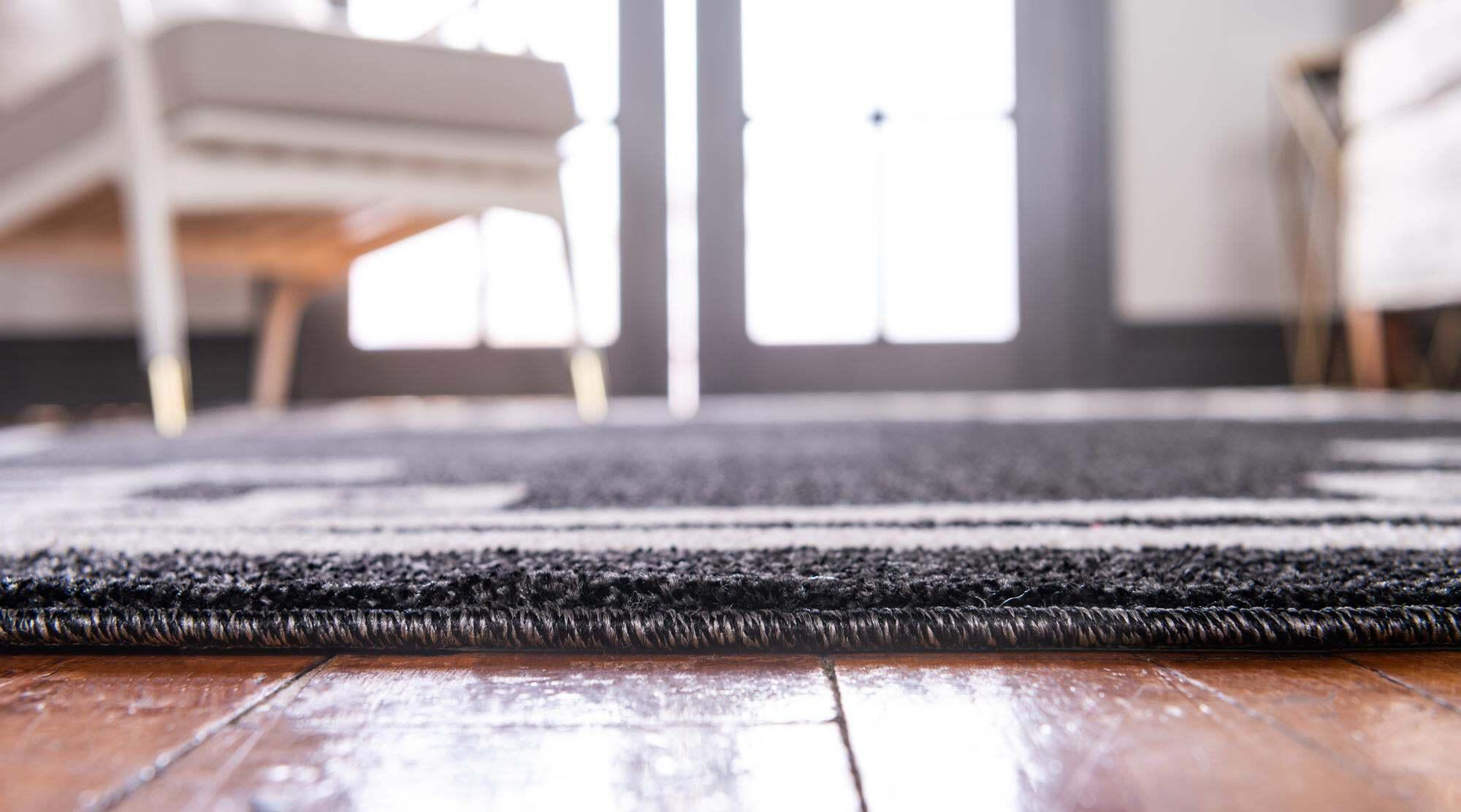 Unique Loom Indoor Rugs - Athens 2' x 3' Rectangle Rug Black