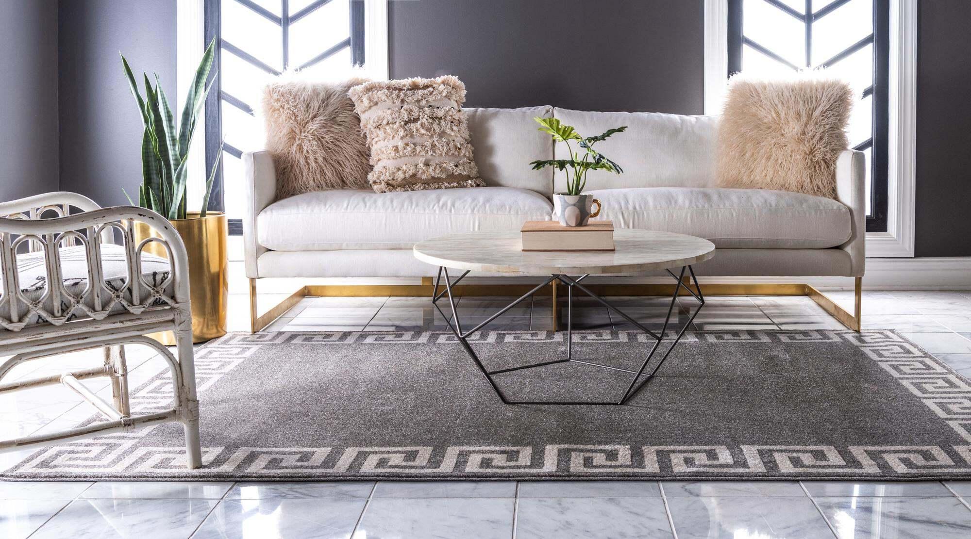 Unique Loom Indoor Rugs - Athens 2' x 3' Rectangle Rug Gray