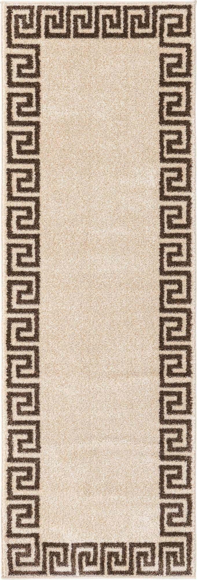Unique Loom Indoor Rugs - Athens 2' x 6' Runner Rug Beige/Brown