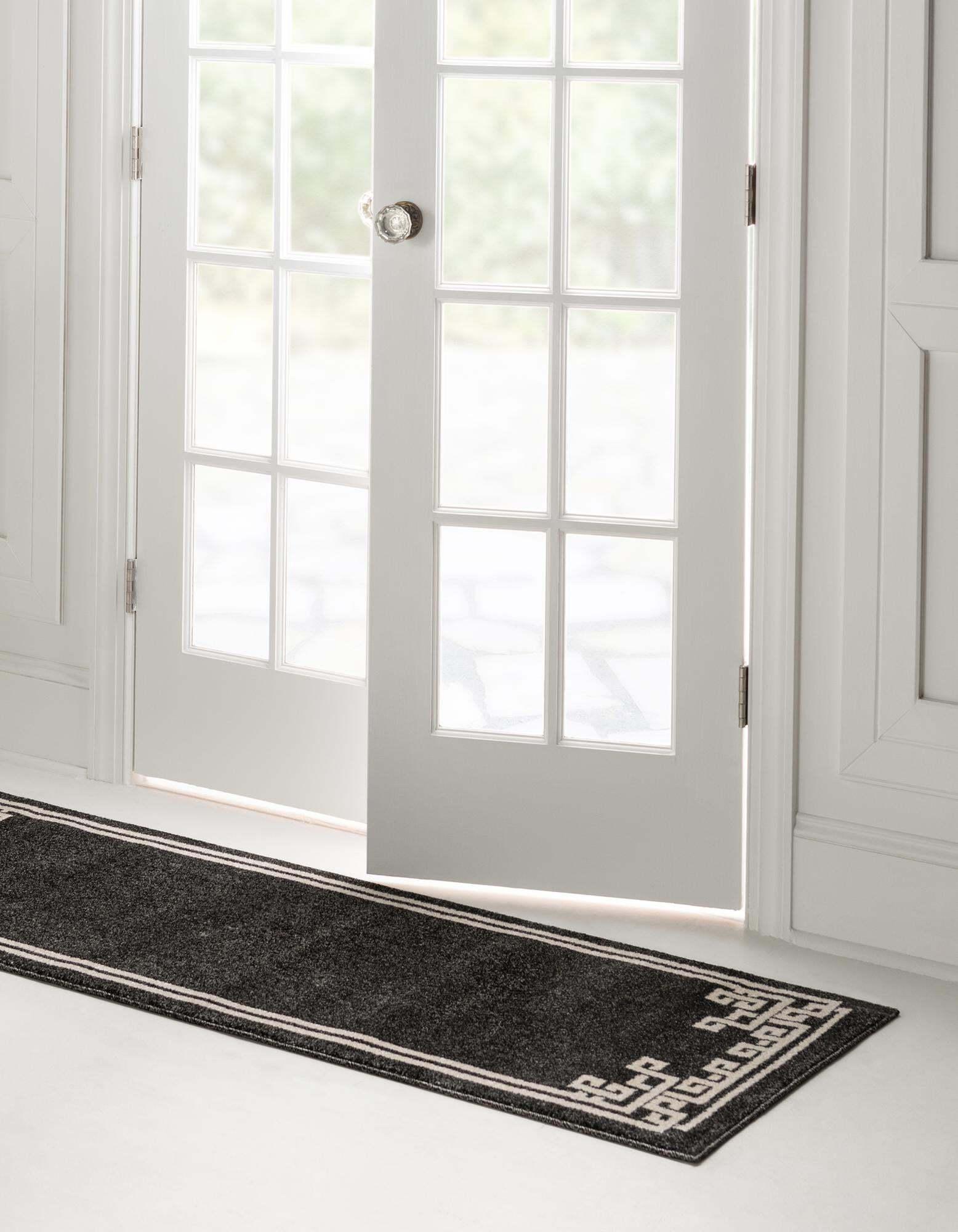 Unique Loom Indoor Rugs - Athens 2' x 6' Runner Rug Black