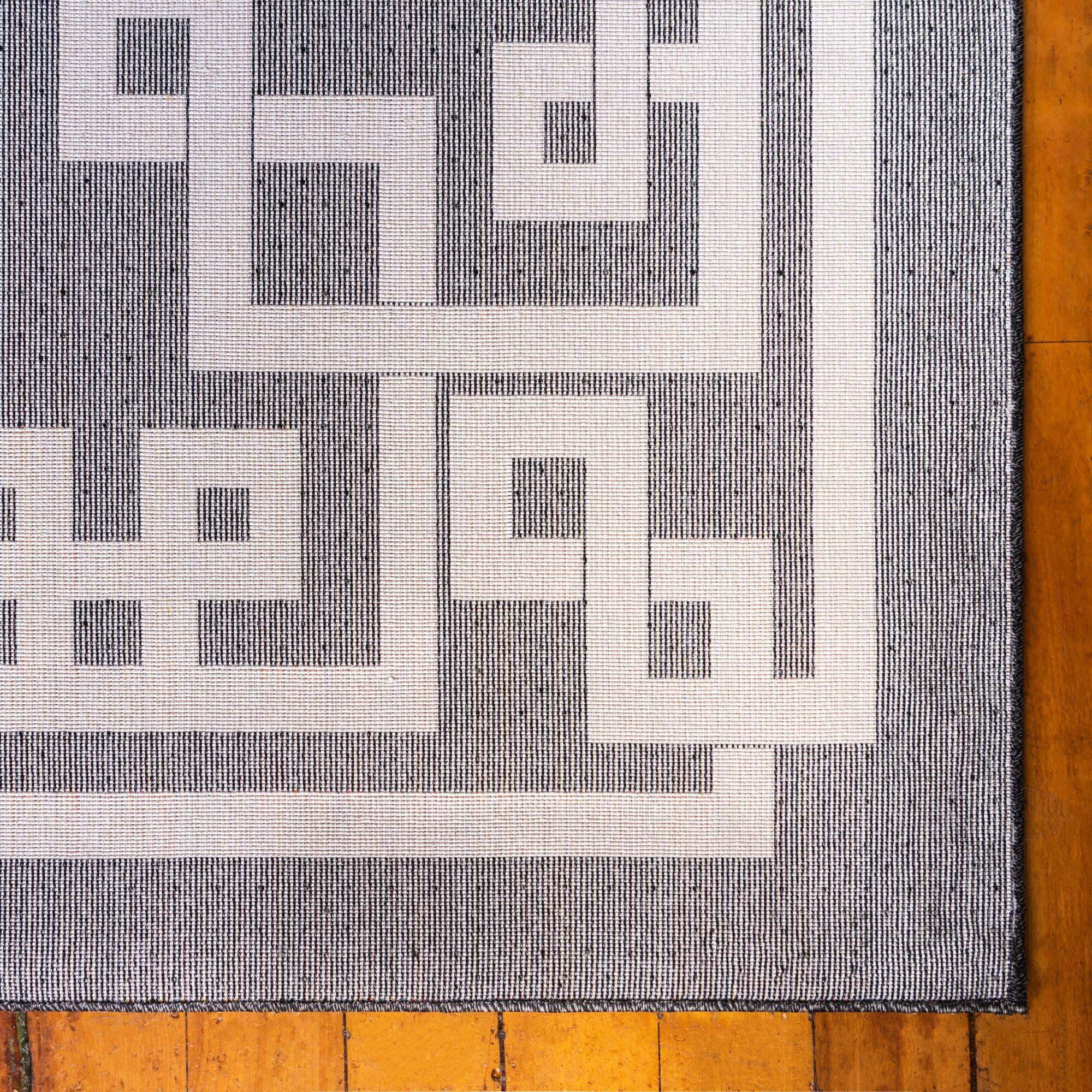 Unique Loom Indoor Rugs - Athens 2' x 6' Runner Rug Black