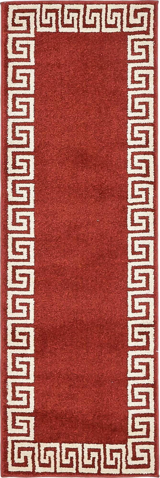 Unique Loom Indoor Rugs - Athens 2' x 6' Runner Rug Burgundy
