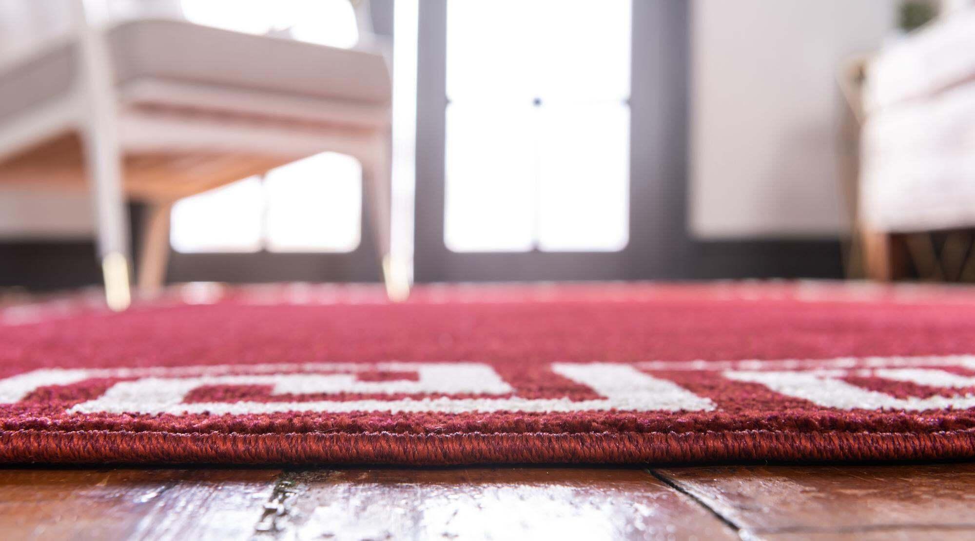 Unique Loom Indoor Rugs - Athens 2' x 6' Runner Rug Burgundy