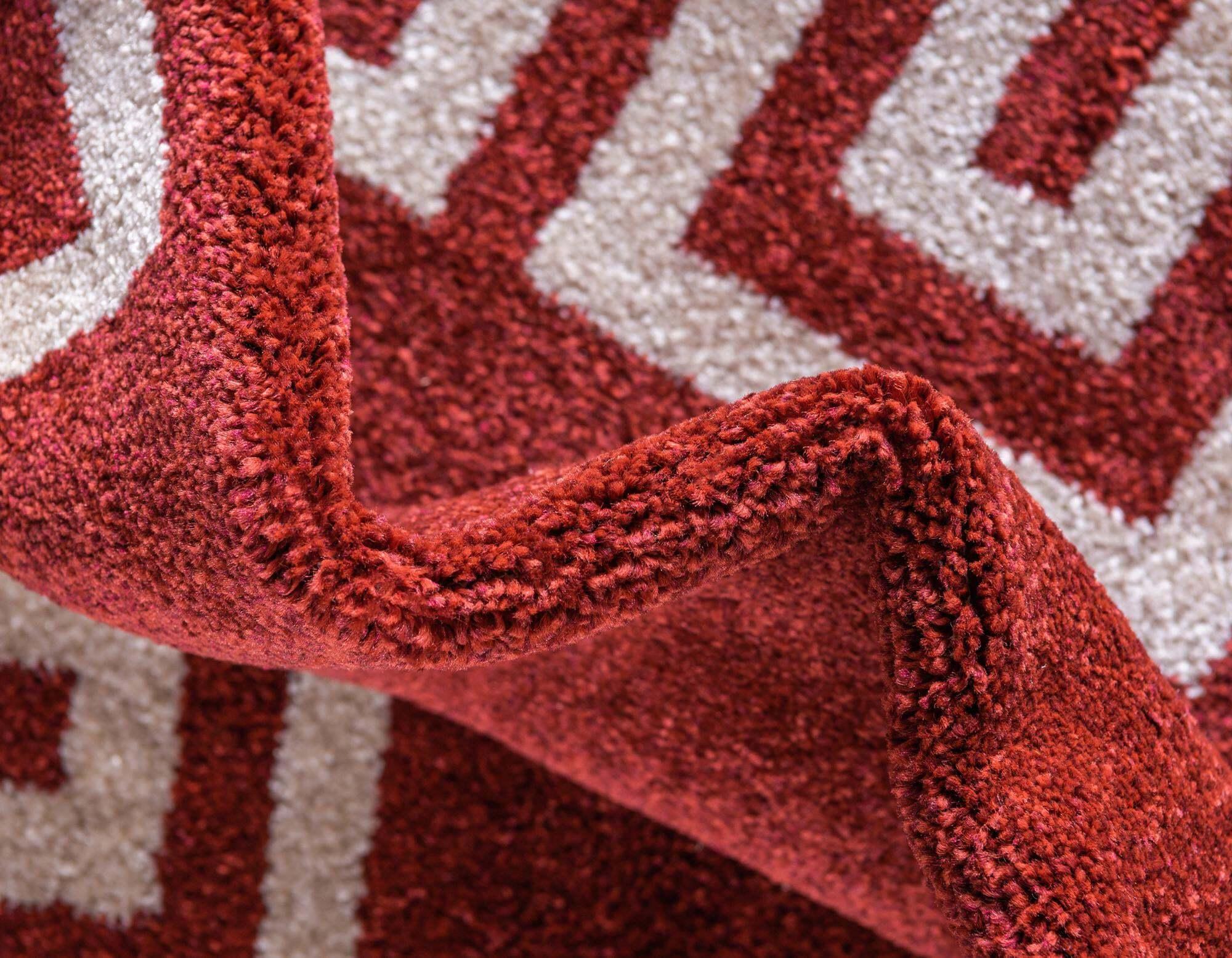 Unique Loom Indoor Rugs - Athens 2' x 6' Runner Rug Burgundy